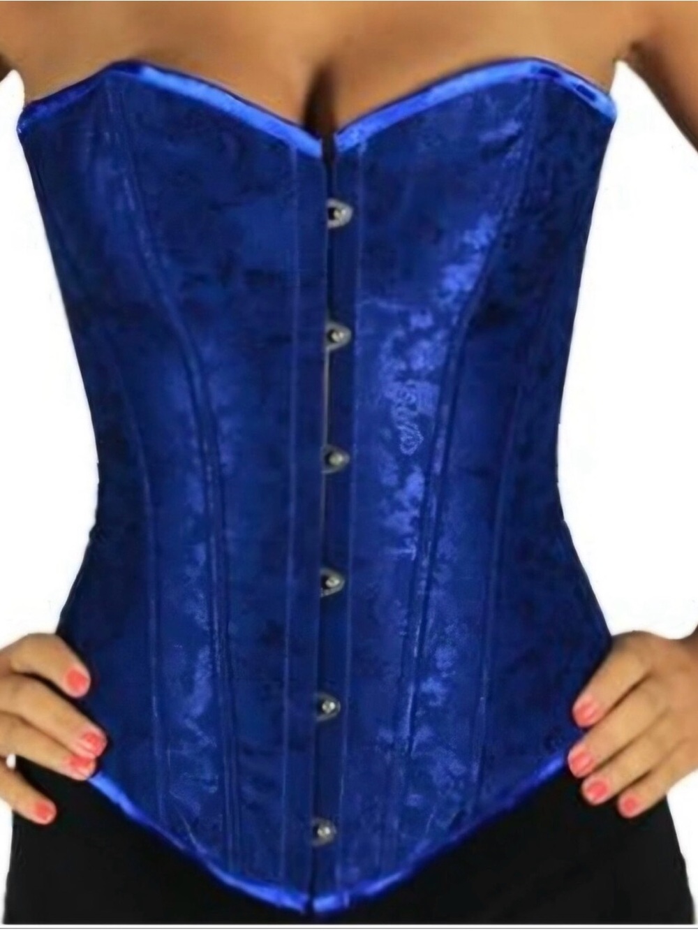 Blue Strapless Satin Corset Top - Women Intimates